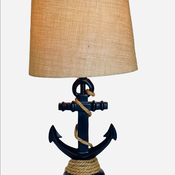 Table Lamp Blue Anchor Plug Lamp with Rope Nautical Beach Coastal Style - Picture 10 of 11